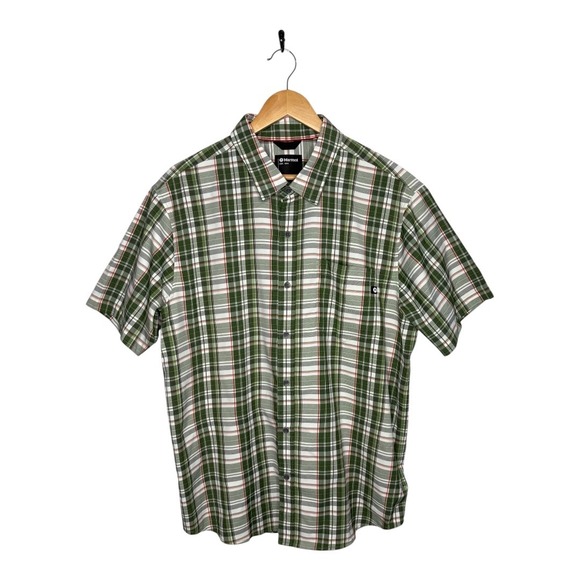 Marmot Syrocco Plaid Button Up Short Sleeve Hiking Shirt Outdoor Men Size XL‎ - Picture 1 of 10